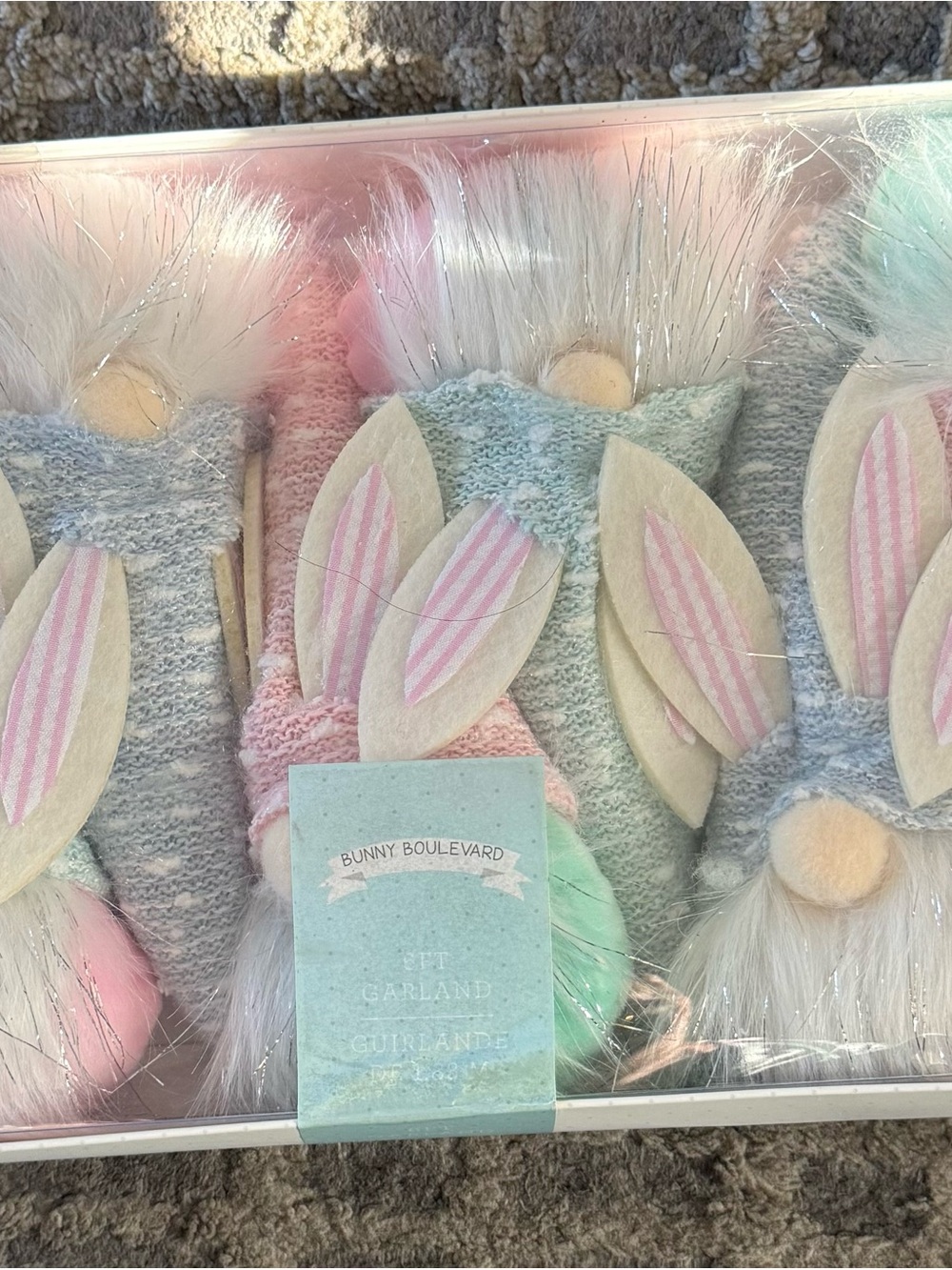 Pastel Gnome Garland - Pink & Mint. Adorable Easter decoration.